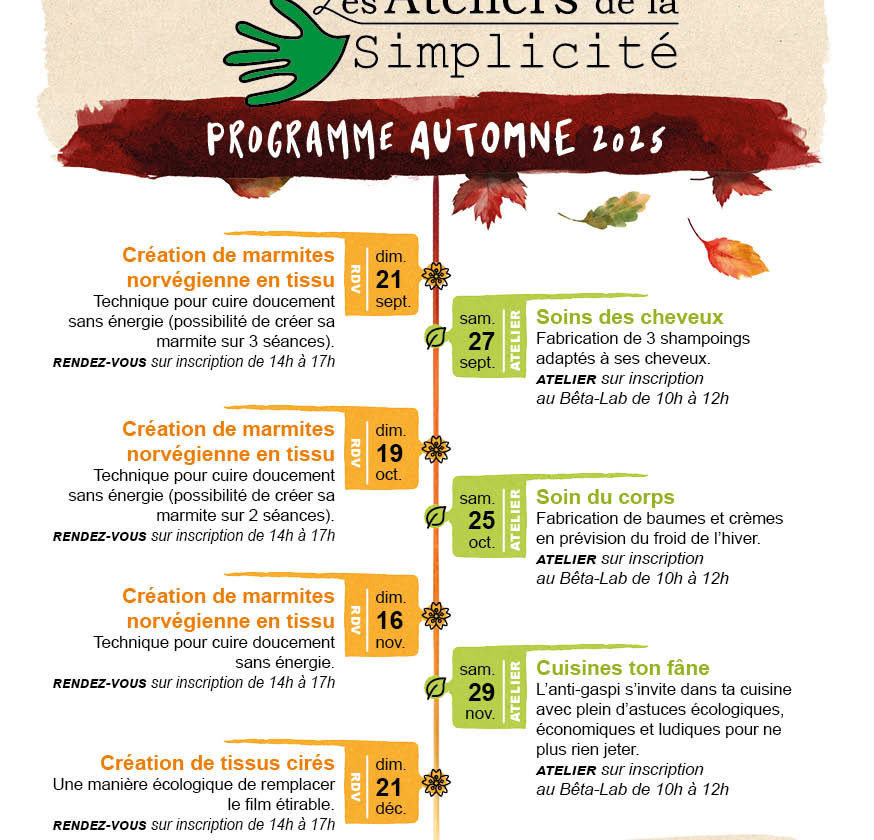 Programme de la rentrée