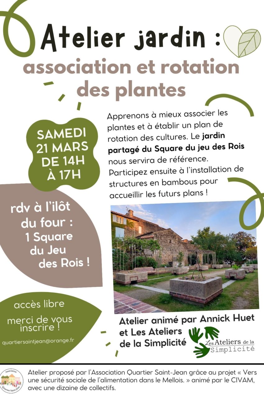 Atelier jardin au Square du Jeu des Rois à Melle